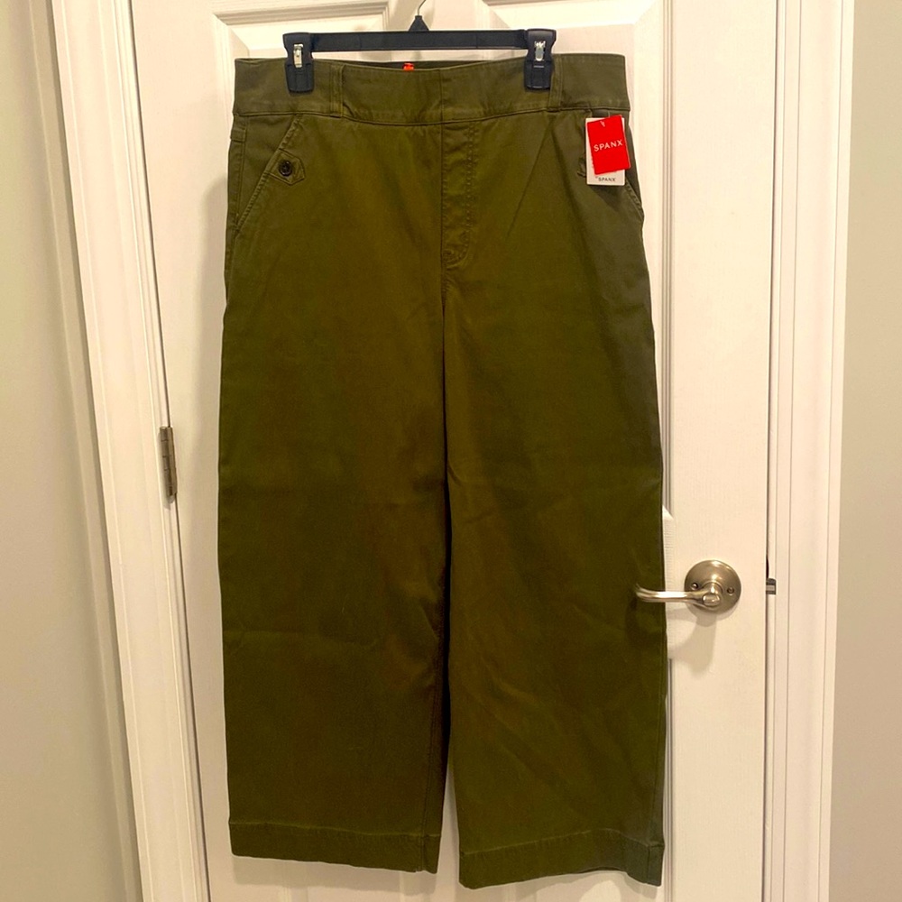 Stretch Twill Cropped Wide Leg Pant